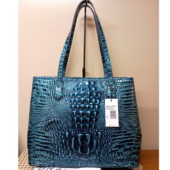 HTF NWT Brahmin Original "VERDIGRIS" Melbourne medium Julian - Picture 2 of 10